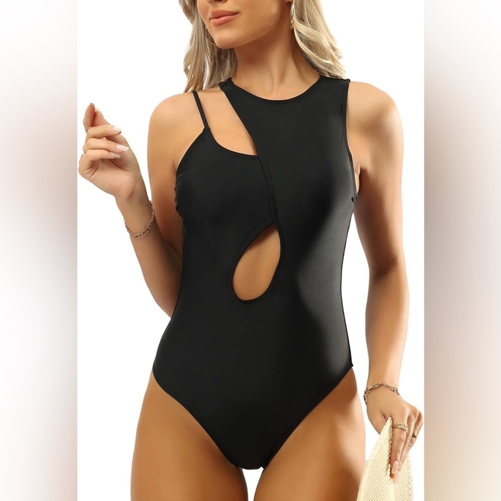Hilinker Women's Cutout Swimsuit High Waisted Monikini One Piece Bathing Suit XL